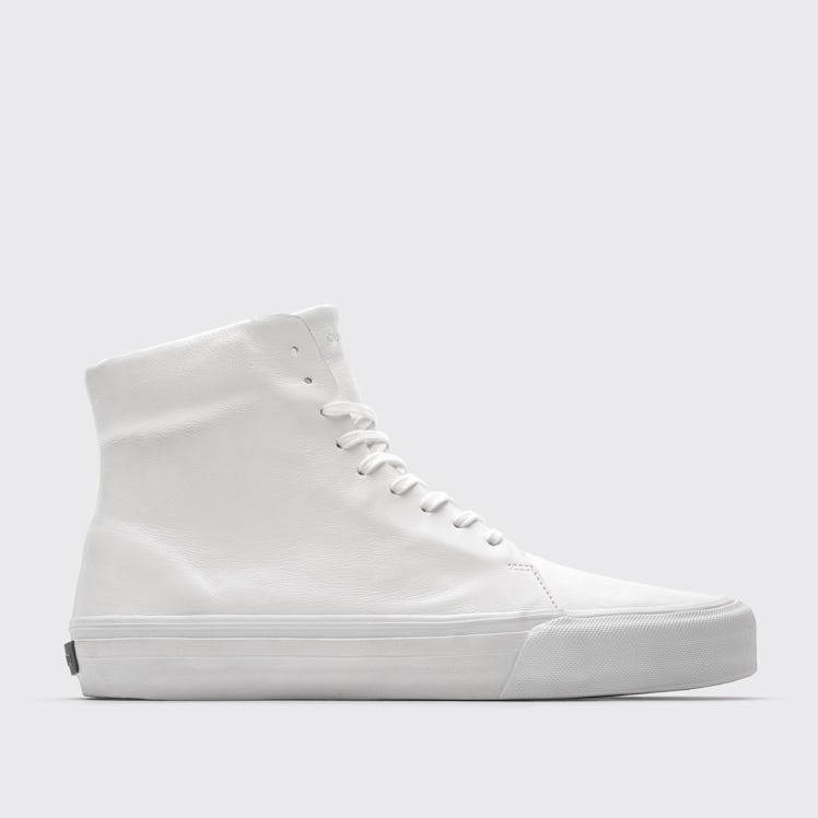 white high-top sneakers