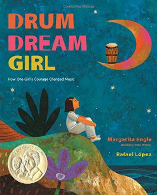'Drum Dream Girl' written by Margarita Engle and illustrated by Raphael López