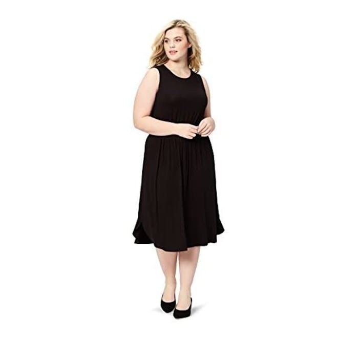 Daily Ritual Women's Plus Size Jersey Sleeveless Gathered Dress