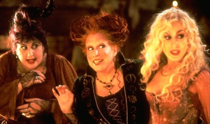 Mary, Winifred, and Sarah Sanderson in Hocus Pocus.
