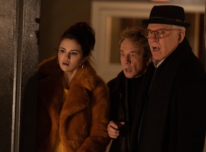 Selena Gomez as Mabel, Steve Martin as Charles, and Martin short as Oliver in 'Only Murders in the B...