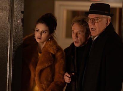 Selena Gomez as Mabel, Steve Martin as Charles, and Martin short as Oliver in 'Only Murders in the B...