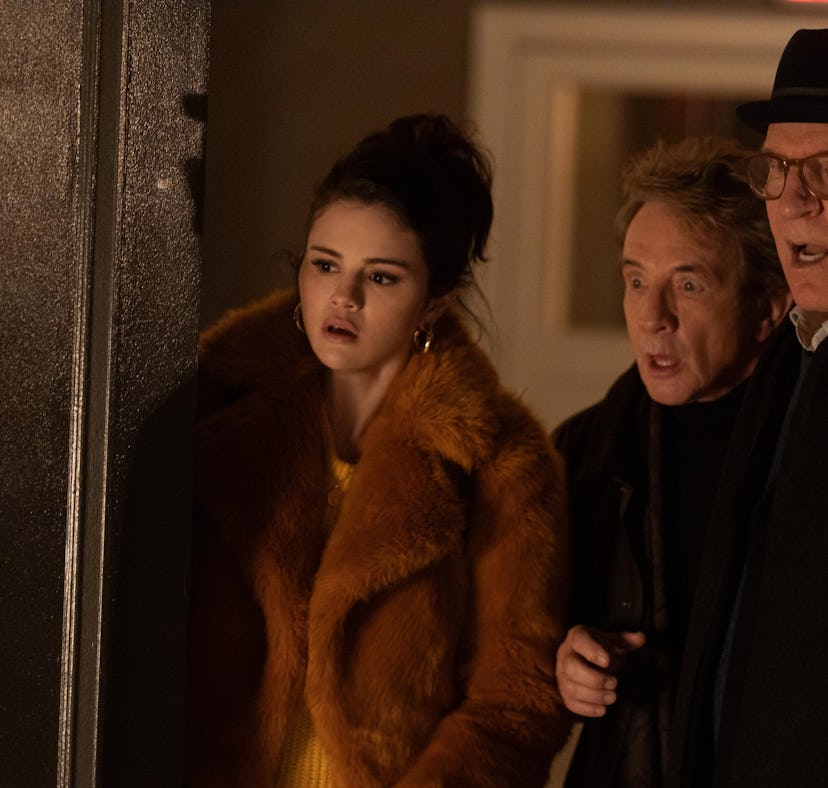 Selena Gomez as Mabel, Steve Martin as Charles, and Martin short as Oliver in 'Only Murders in the B...