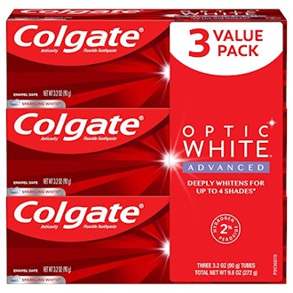 Colgate Optic White Advanced Teeth Whitening Toothpaste with Fluoride (3-Pack)