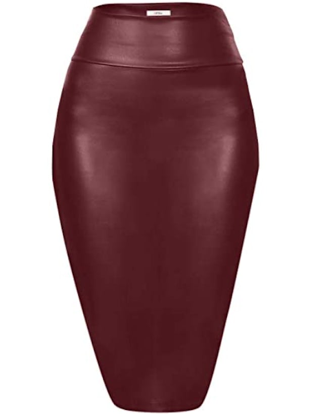 Simlu Faux Leather Pencil Skirt