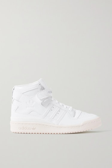 white leather high-top sneakers