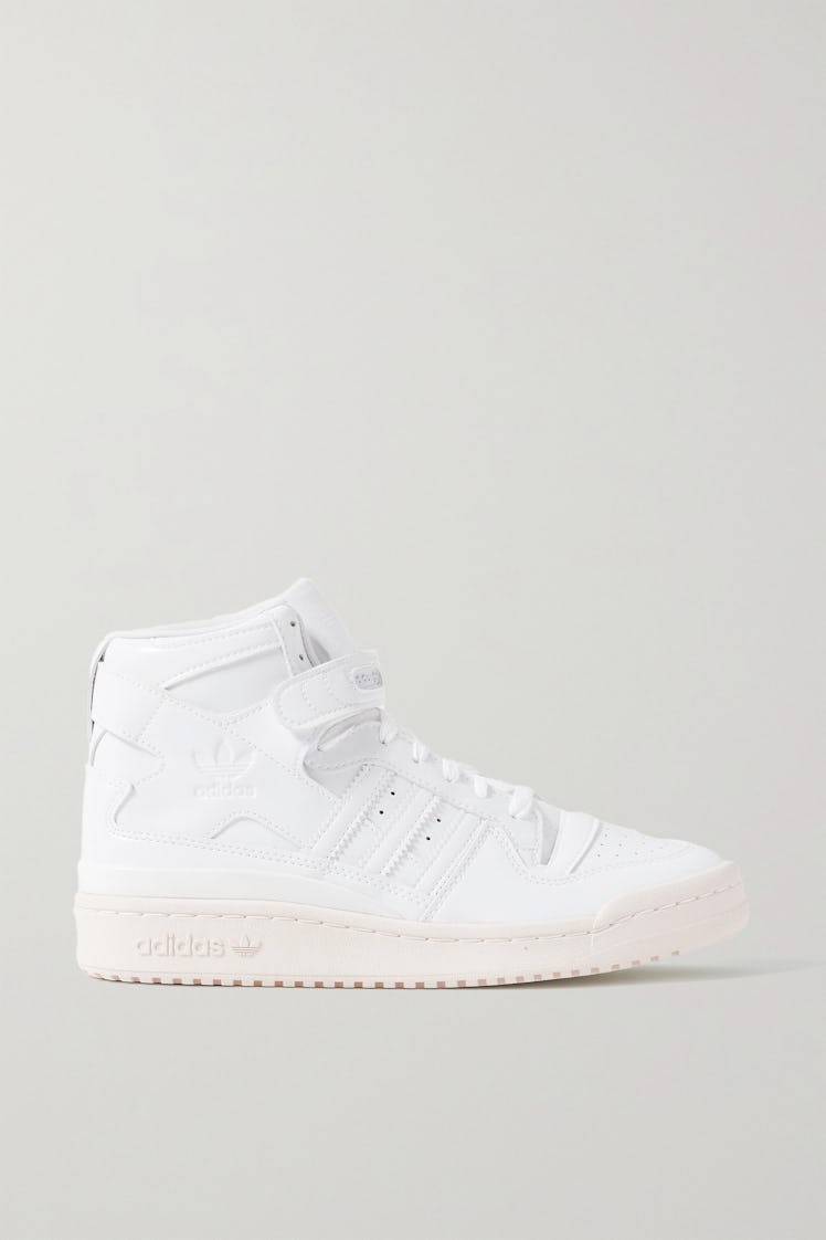 white leather high-top sneakers