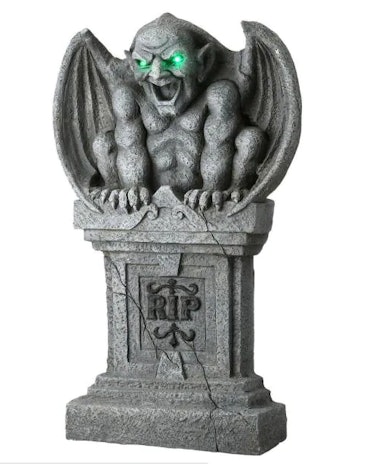These Home Depot Halloween decorations include a creepy gargoyle.
