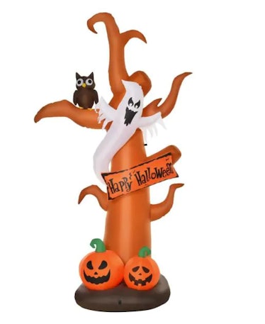 These Home Depot Halloween decorations include a cute spooky tree inflatable.
