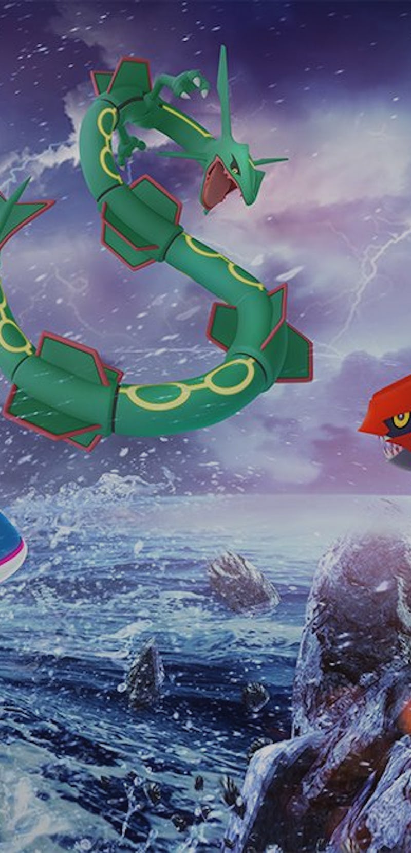 Rayquaza Legendary Pokémon in Pokémon Go promo art