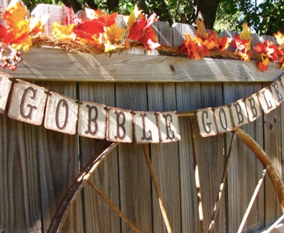 A banner that reads Gobble Gobble
