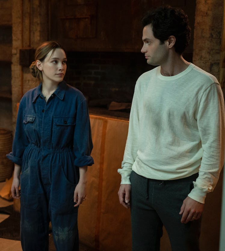VICTORIA PEDRETTI as LOVE QUINN and PENN BADGLEY as JOE GOLDBERG in Netflix's 'You'