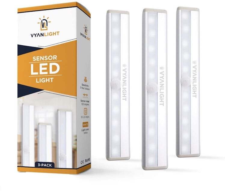 VYANLIGHT Stick-On Motion Sensor LED Lights (3 Pack)