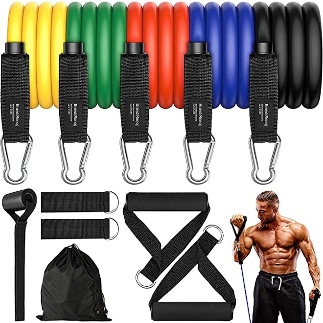 Exercise Bands Resistance Bands Set with Bigger Handles and Bag