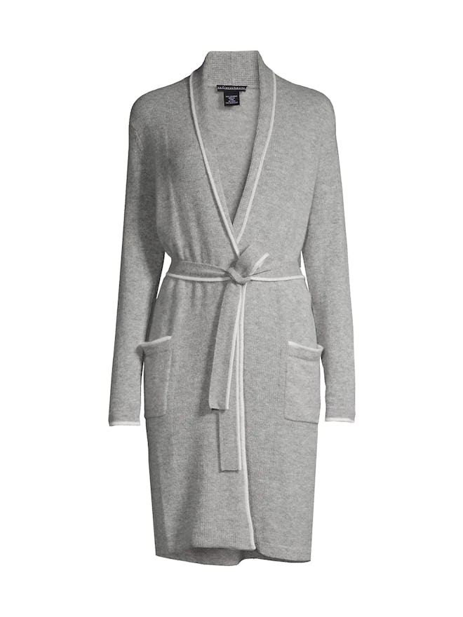 Cashmere Piped Belted Robe from Sofia Cashmere, available to shop on Saks Fifth Avenue.