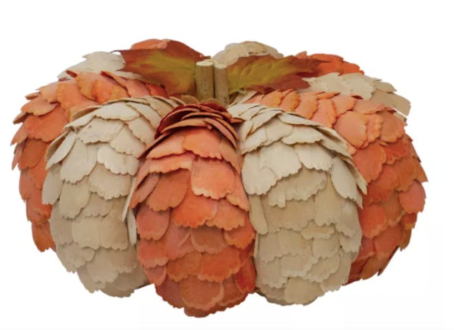 Decorative wooden pumpkin