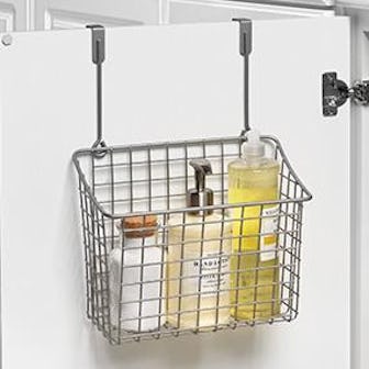 Spectrum Over The Cabinet Grid Storage Basket