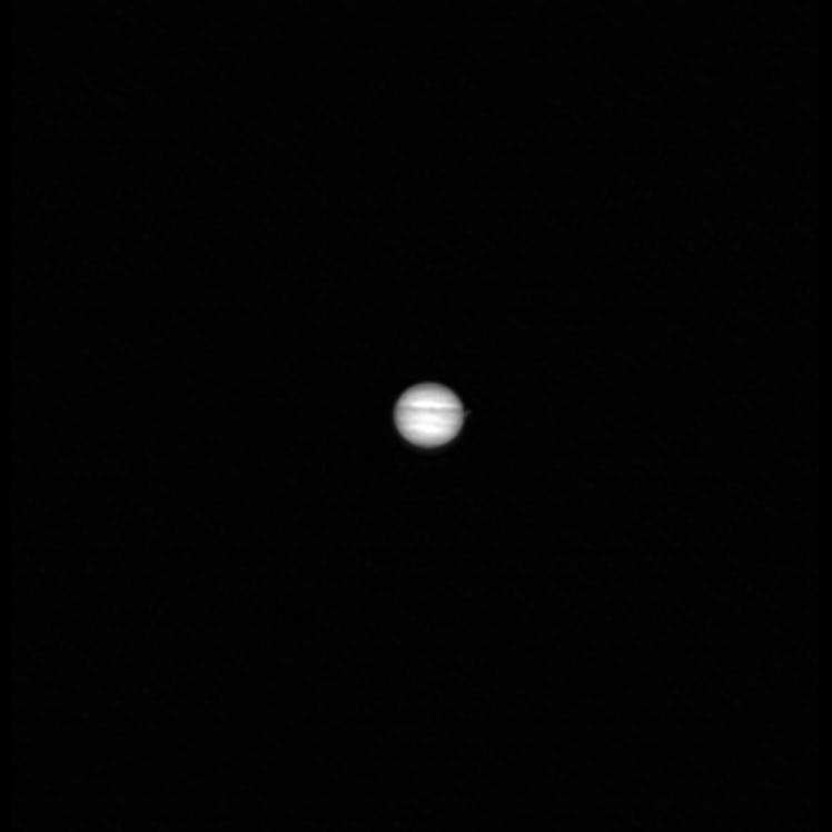 Jupiter, as seen by a telescope 100 kilometers above the Moon.