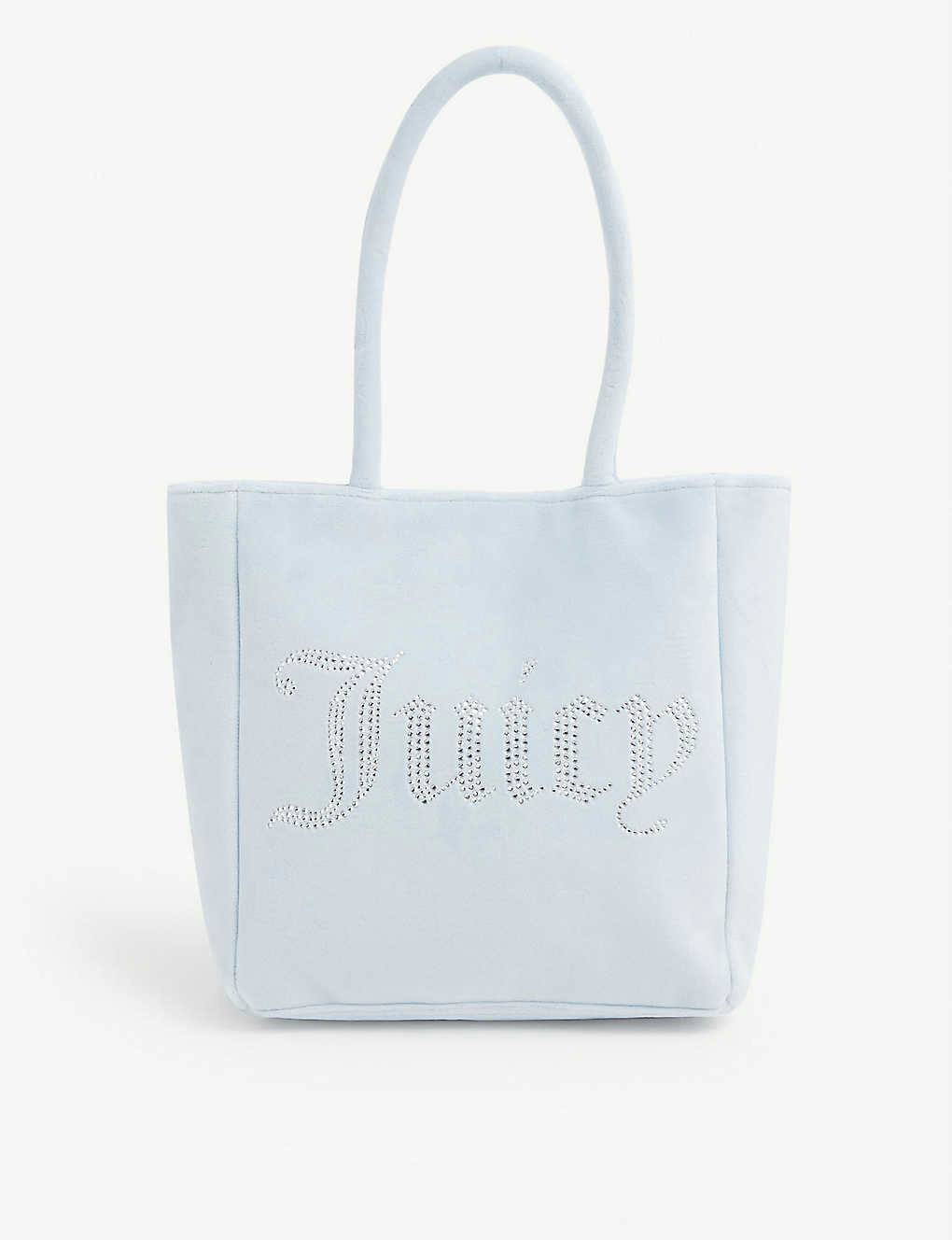 Delilah Crystal-Embellished Velour Tote Bag