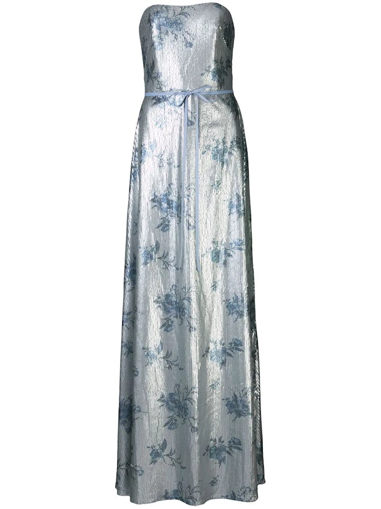 Sequin embellished bridesmaid gown from Marchesa Notte Bridesmaids, available to shop on Farfetch.
