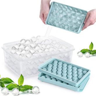 WIBIMEN Round Ice Cube Tray With Lid