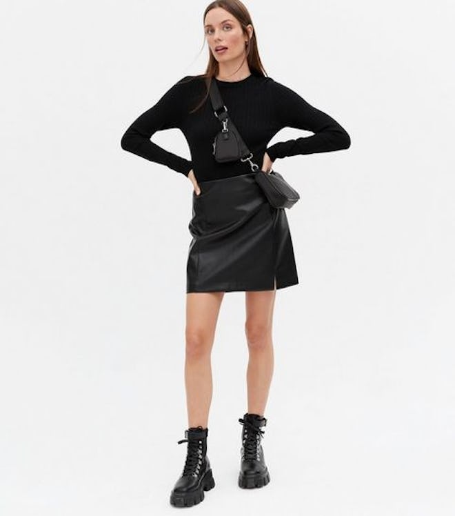 Leather Black Skirt