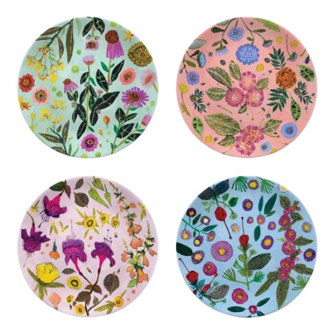 Kenneth Ludwig Chicago Wildflowers Plates - Set of 4