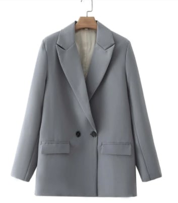Double Breasted Lapel Blazer