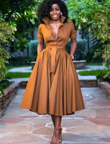 Orange A Line Summer Dress