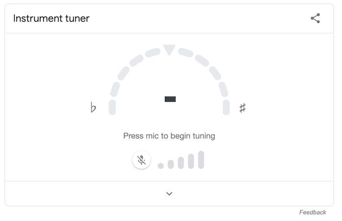 Google has incorporated an instrument tuner directly into its search engine.