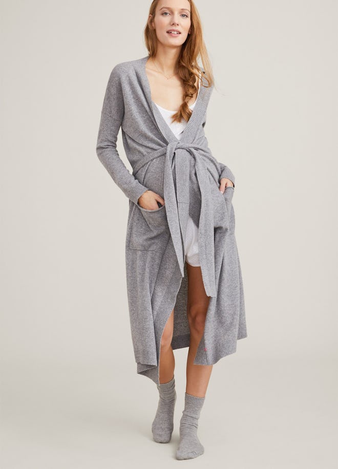 Charcoal cashmere maternity robe from HATCH.