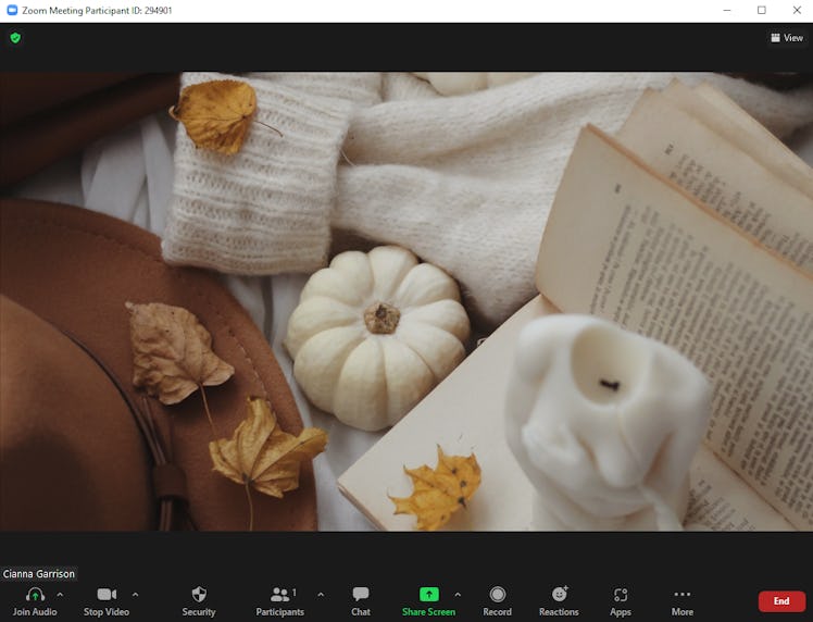 These fall Zoom backgrounds include a cozy reading scene.