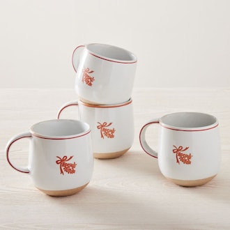 Heather Taylor Home Mistletoe Stamped Mug (Set of 4)