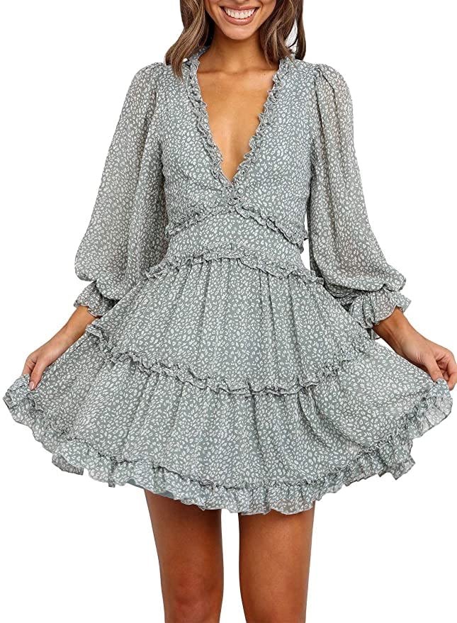 Happy Sailed Long Sleeve Ruffle Dress