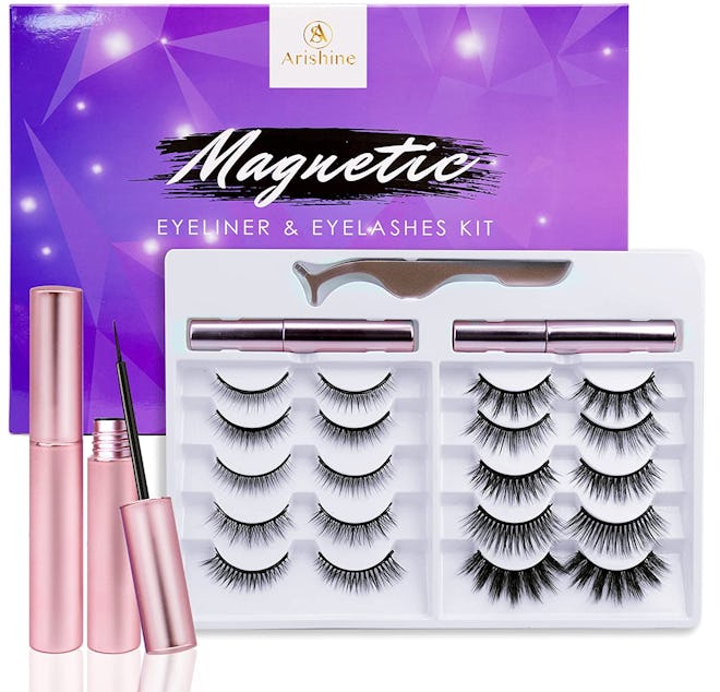 Arishine Magnetic Eyelashes with Eyeliner Kit (2 Eyeliners, 10 Lash Pairs)