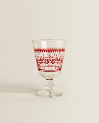 Glass Tumbler With Christmas Print