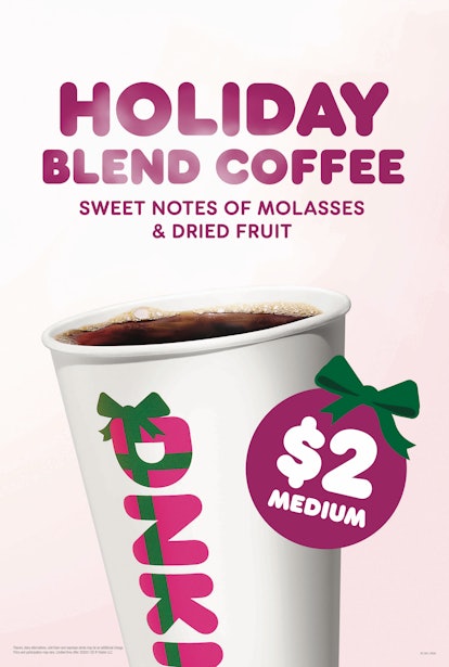 Dunkin's holiday 2021 coffee deal will score you a brew for $2.