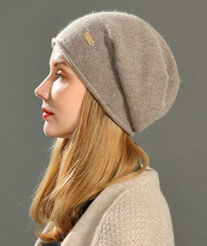 jaxmonoy Cashmere Slouchy Knit Beanie