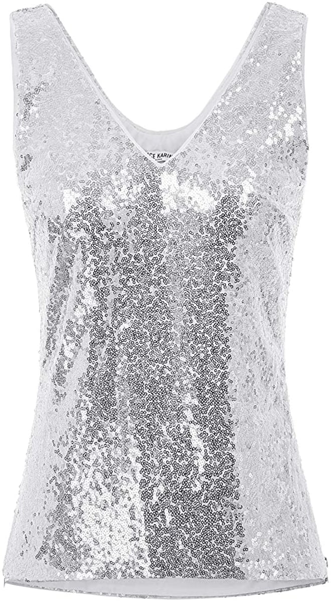 GRACE KARIN Sleeveless Sparkle Sequin Top