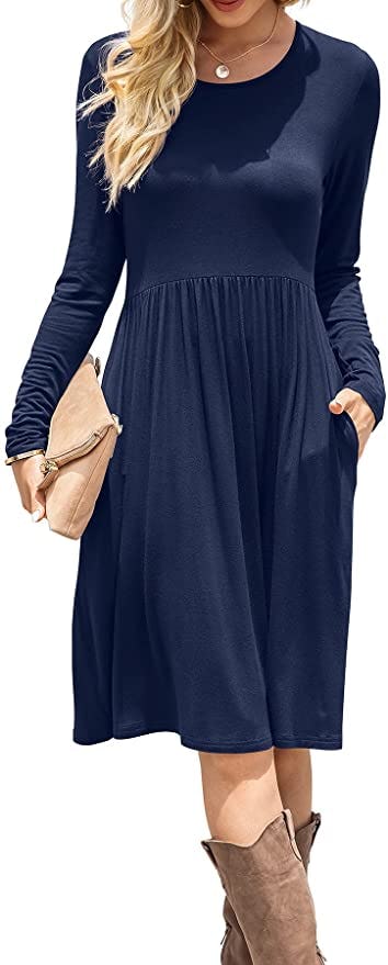 DB MOON Empire Waist Loose Dress with Pockets