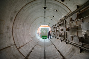 Inside picture of MicroBooNE experimental chamber at Fermilab