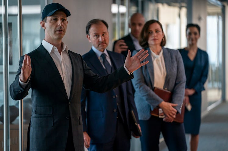 Jeremy Strong, Fisher Stevens, and Dagmara Dominczyk in HBO's 'Succession'