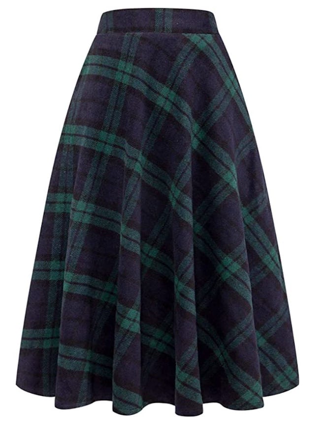 IDEALSANXUN A-line Plaid Skirt