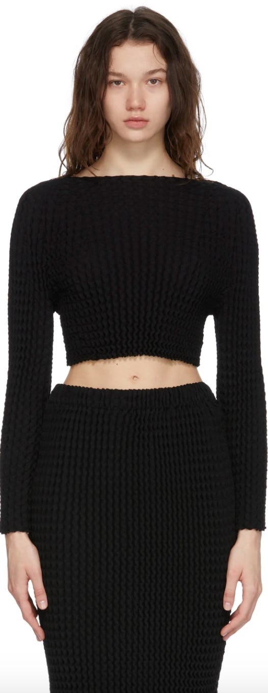 Issey Miyake Black Spongy Long Sleeve T-Shirt