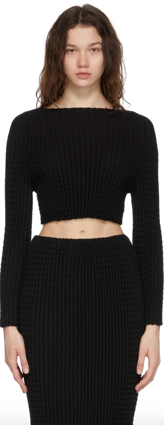 Issey Miyake Black Spongy Long Sleeve T-Shirt