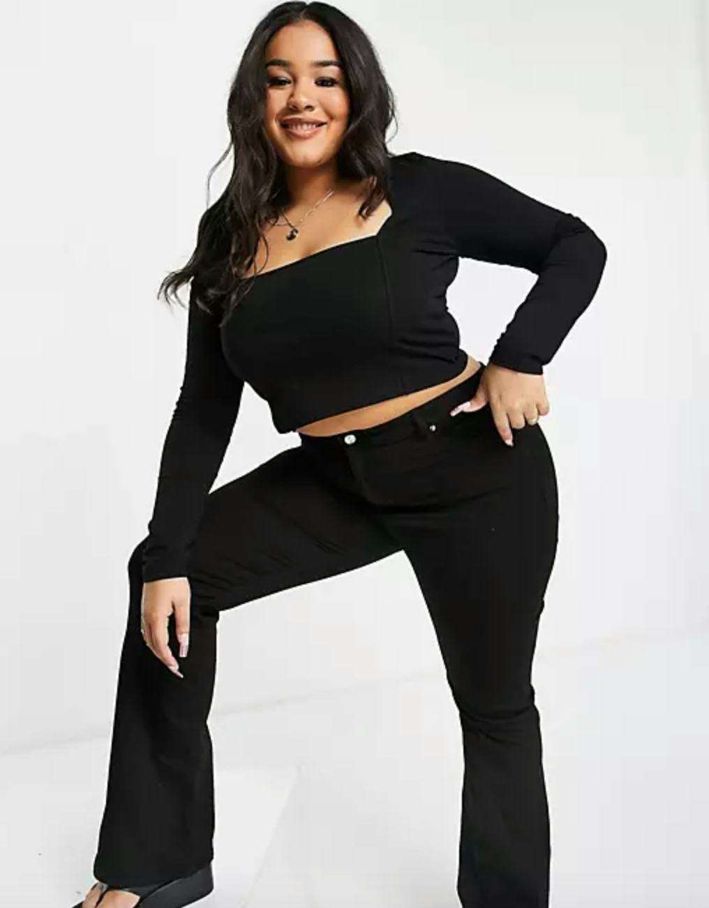 ASOS Design Curve Square Neck Crop Top