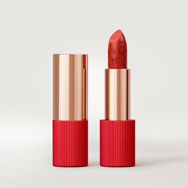 La Perla Matte Silk Lipstick in Tangelo Red