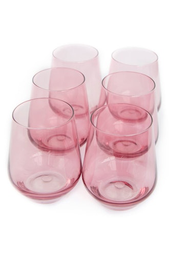 Set of 6 Stemless Wineglasses Estelle Colored Glass