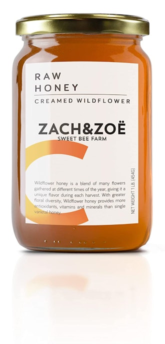 image of a jar of raw honey from zach and zoe