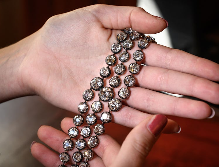 s one of the two bracelets belonged to French Queen Marie-Antoinette adorned with three rows of 112 ...
